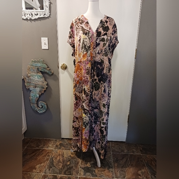 Terra & Sky Dresses & Skirts - Terra & Sky Maxi Dress With Elastic & Drawstring Waist Side Pockets Soft